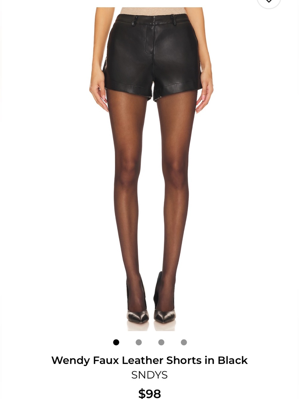 REVOLVE Wendy Faux Leather Shorts in Black